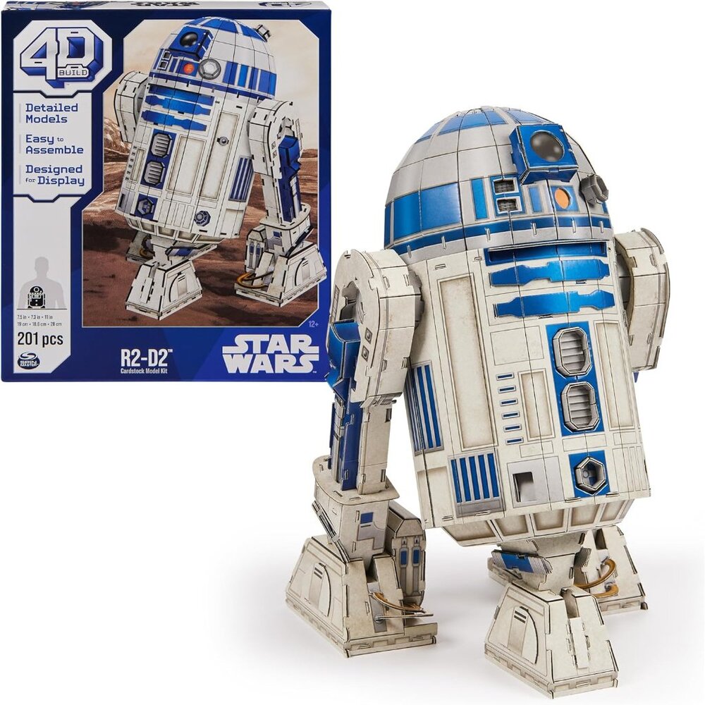 Spin Master Games 4D Build Star Wars R2-D2 Cardstock 3D Model Kit Ages 12+
